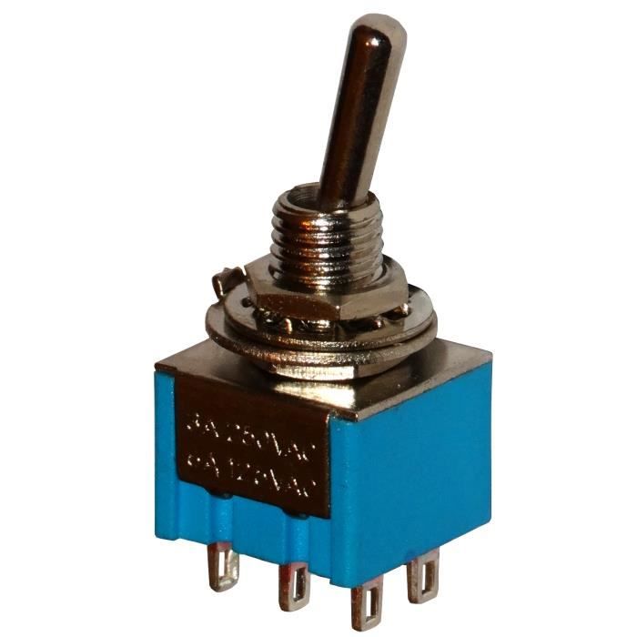 Interrupteur commutateur /à levier DPDT ON-ON 3A//250V 2 positions AERZETIX