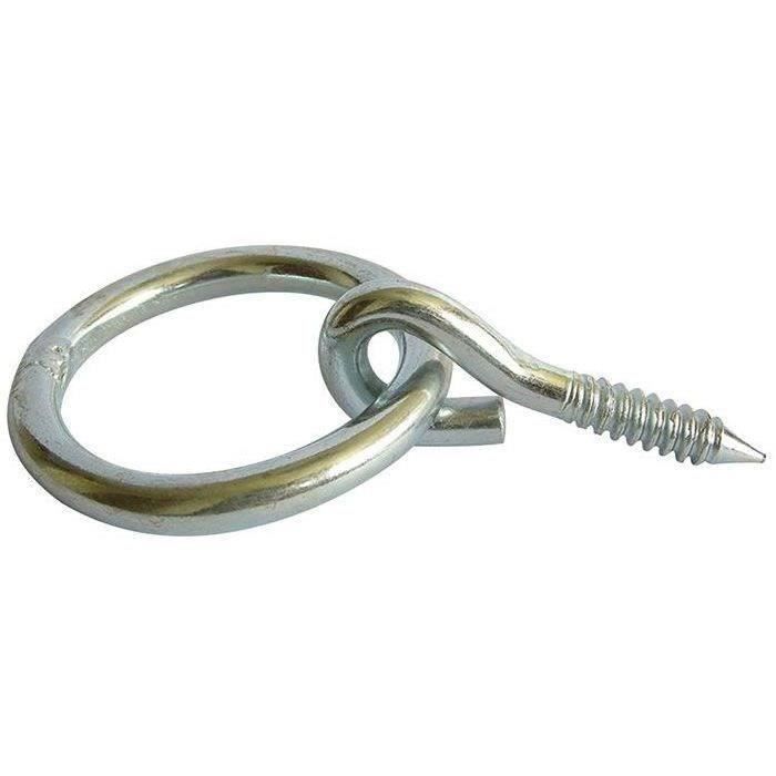 Anneau à visser fil 10 int.50 L50mm zingué blanc