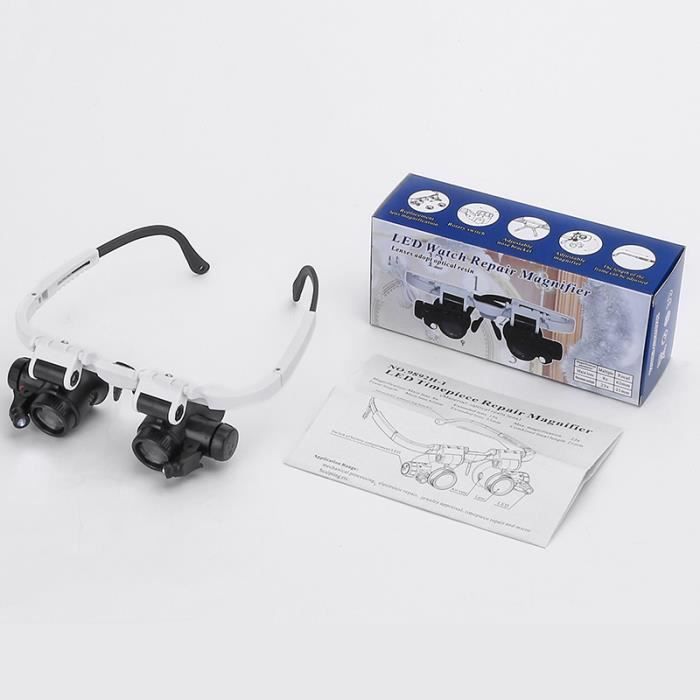 Loupe Sur Pied Avec 4 Objectifs Et Lumière LED – Grossissements 1.5X à 5.0X – Pour Lecture, Loisirs Créatifs