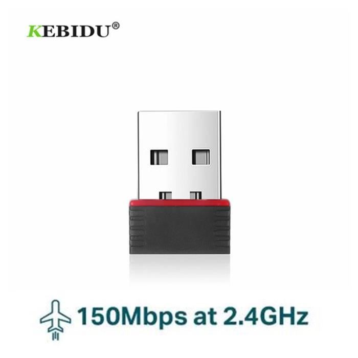2x Adaptateur WiFi USB Realtek RTL8188 - 150 Mbps - 2,4 GHz - Compatible Windows, Linux - Pour PC De Bureau Ou Portable - 8