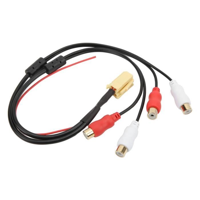 Câble Auxiliaire RCA Pour Auto - Compatible IPod, IPhone, MP3 Et Citroën DS3, C4 Picasso, Etc.