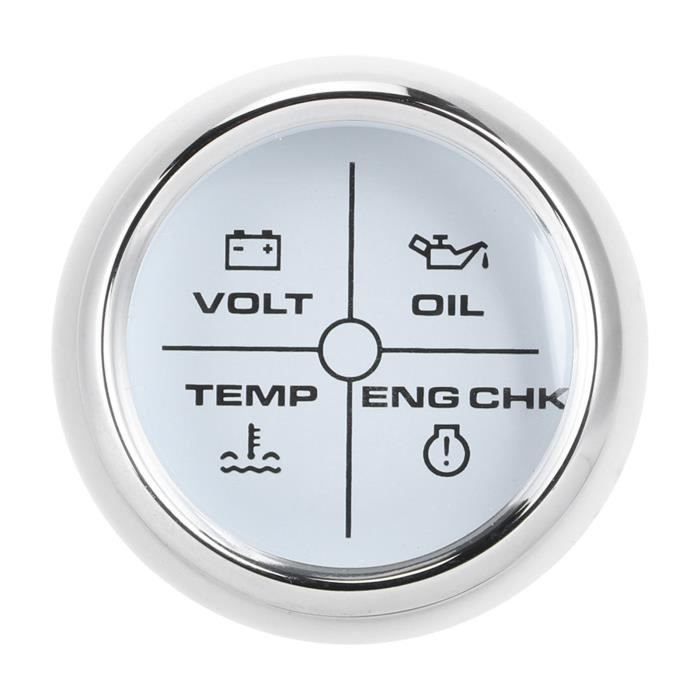 Voltmètre LED 52mm Pour Voiture Et Bateaux - Jauge Tension Batterie Avec Alarme
