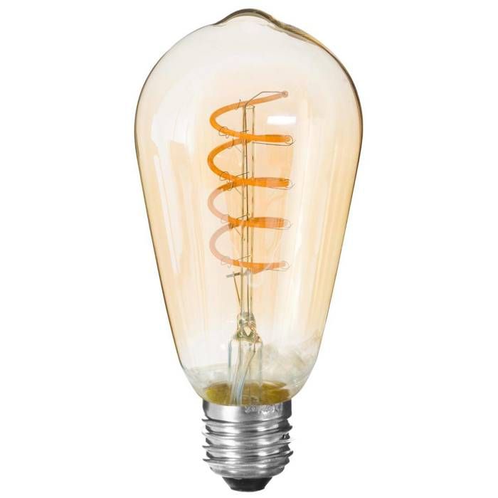 Ampoule LED Larme ambre torsadé D6 5cm E27 - Atmosphera Créateur dintérieur