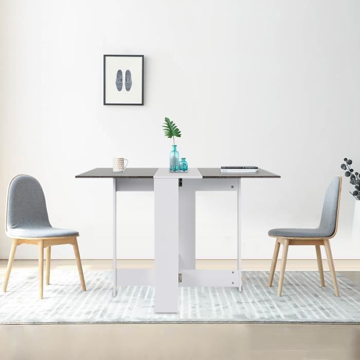 Table A Manger Pliable Pratique Gain De Place Grise Blanche 102 5