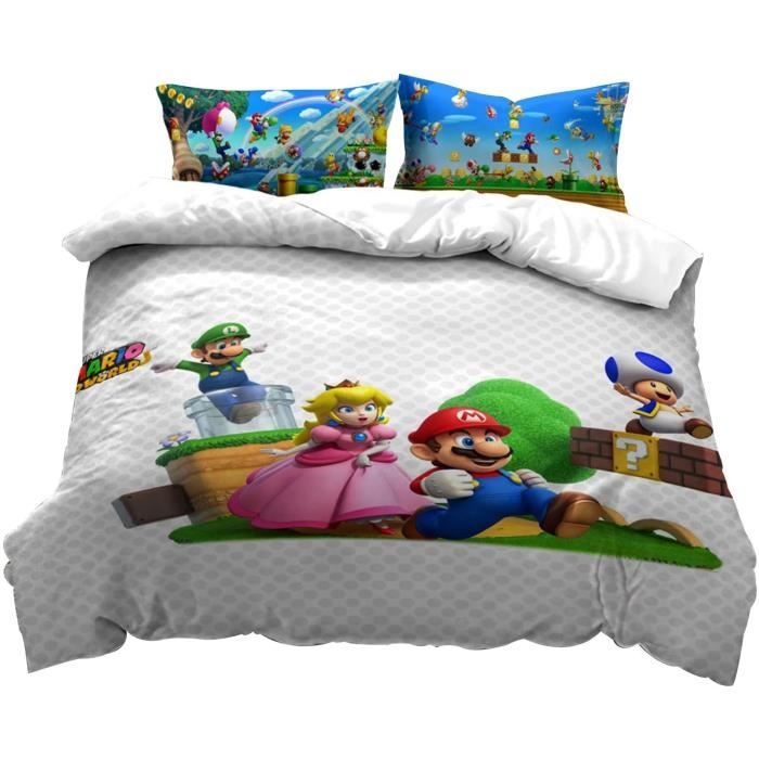 Parure Letto Super Mario Reversibile - Copripiumino 140x200 Cm E Federa, Poliestere Oeko-Tex - Foto 6
