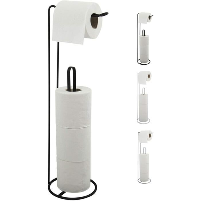 Porte Papier Toilette Sur Pied Avec Réserve - 4 Rouleaux, Stable, Pour Salle De Bain/cuisine