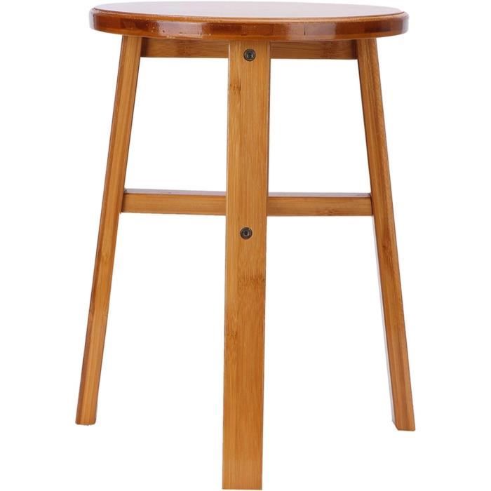 Petit Tabouret De Rangement En Bambou Utoplike - Naturel, Portable, 26 Cm De Haut - Neuf