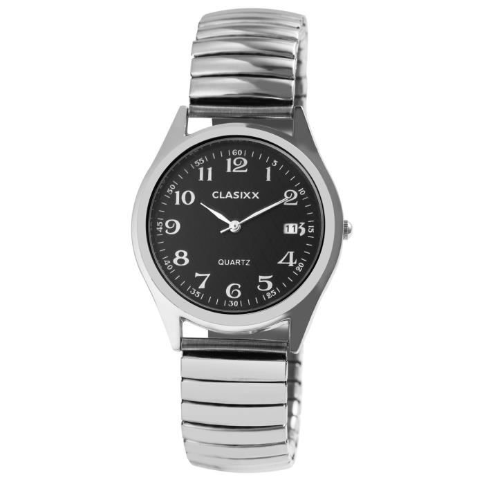 Montre bracelet metal Nouveauté bracelet élastique Mouvement quartz homme Analogique