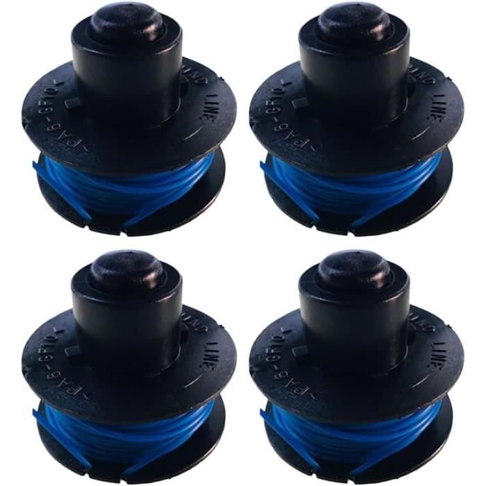 Lot De 4 Bobines De Fil Pour Débroussailleuse 20V - Fil Nylon 1,65mm X 3m, Coupe Renforcée, Avance Automatique - Compatible Multi-Marques