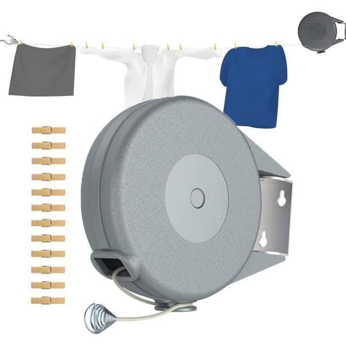 Corde à Linge Rétractable Murale Fdit - En Acier Inoxydable, Couleur Laiton Antique, Avec Vis - Pour Balcon, Salle De Bain