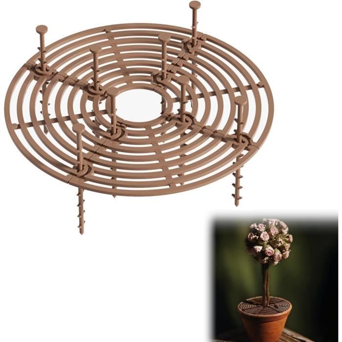 Protections De Sol Pour Pots QWORK - 4 Grilles + Clous, Diamètre 30cm, Anti-chats/enfants