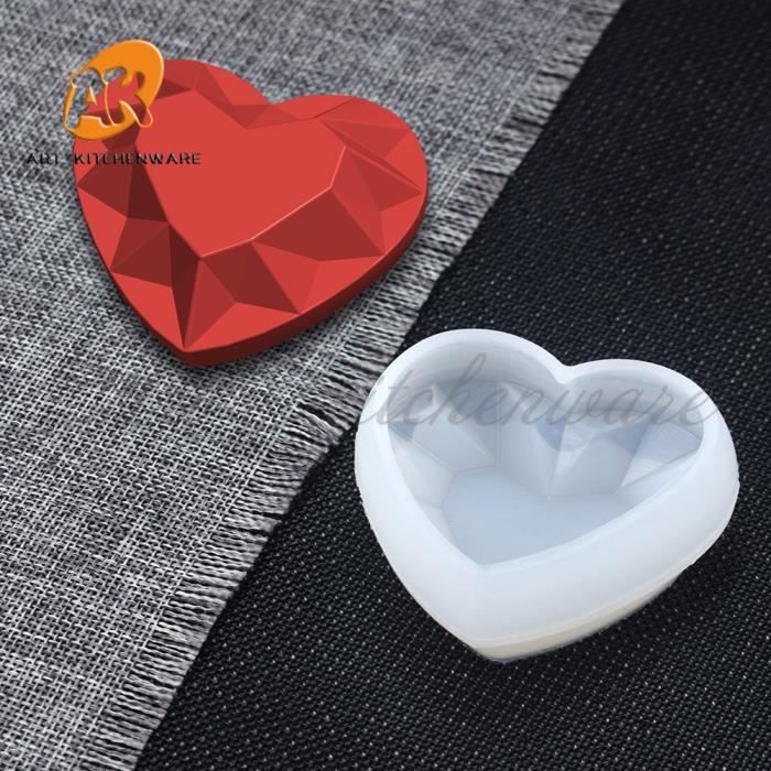 Moule Silicone En Forme De Cœur Avec Couvercle - Cœur Et Roses Pour Bougeoir, Boîte à Bijoux Ou Rangement