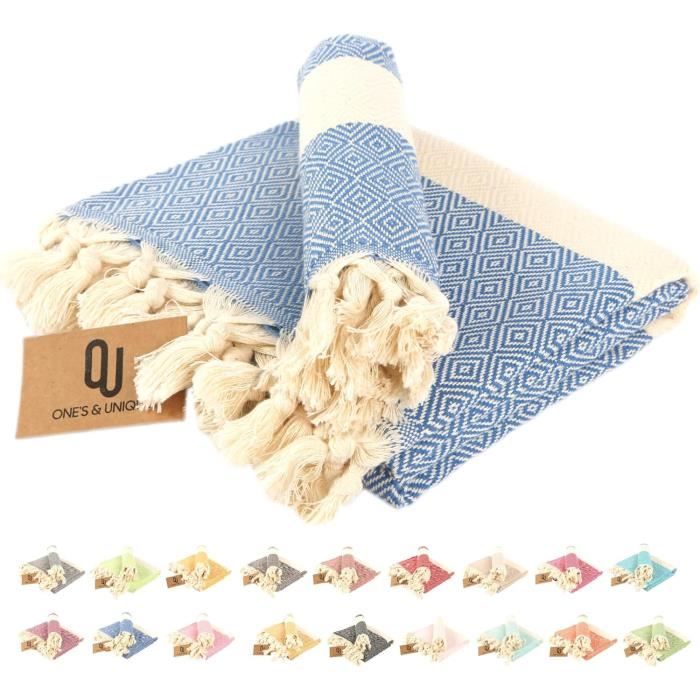 Serviette De Plage Géante - 90x180 Cm - Coton Et Polyester - Absorbante Et Séchage Rapide - Plusieurs Coloris