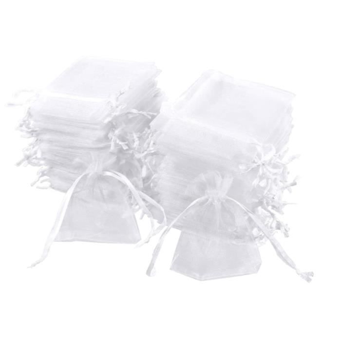 100 Sachets En Organza 7x9 Cm - Sacs Cadeaux Avec Cordon De Serrage - Couleurs Mélangées, Pour Mariage, Fête, Bijoux