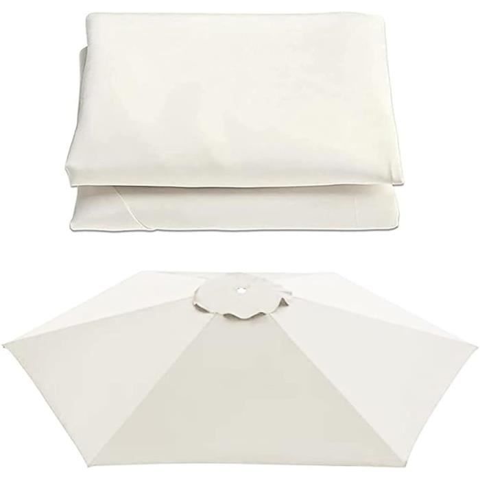 Auvent De Rechange Pour Parasol 2m - Toile Polyester 6 Baleines - Beige