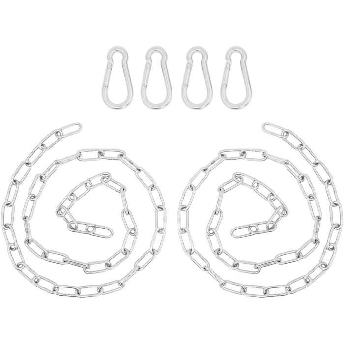 2 Chaînes De Suspension En Acier Inoxydable Avec Mousquetons - Pour Hamac, Sac De Frappe, Balançoire - Charge élevée