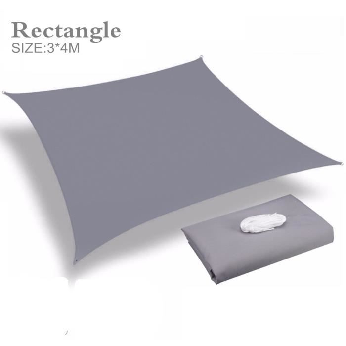 Voile Ombrage Rectangulaire Toile Parasol Impermeable Gris 3x4m Abri Soleil Anti Uv Pour Jardin Terrasse Camping Terrasse Piscine Achat Vente Voile D Ombrage Voile Ombrage Rectangulaire Cdiscount