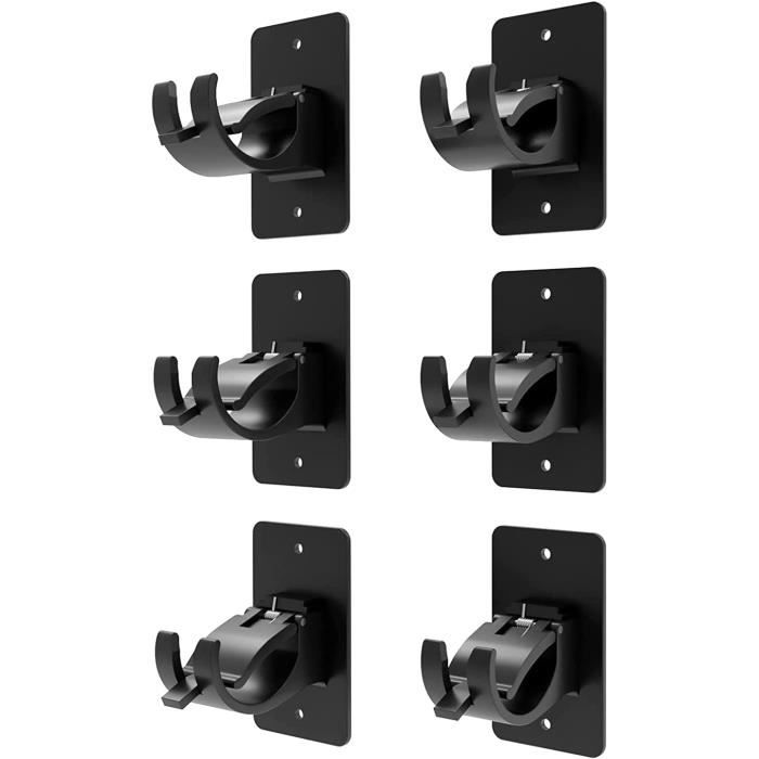 2 Supports Clic, Sans Perçage, Pour Tringle à Rideau Et Voilage Transparent 82870679