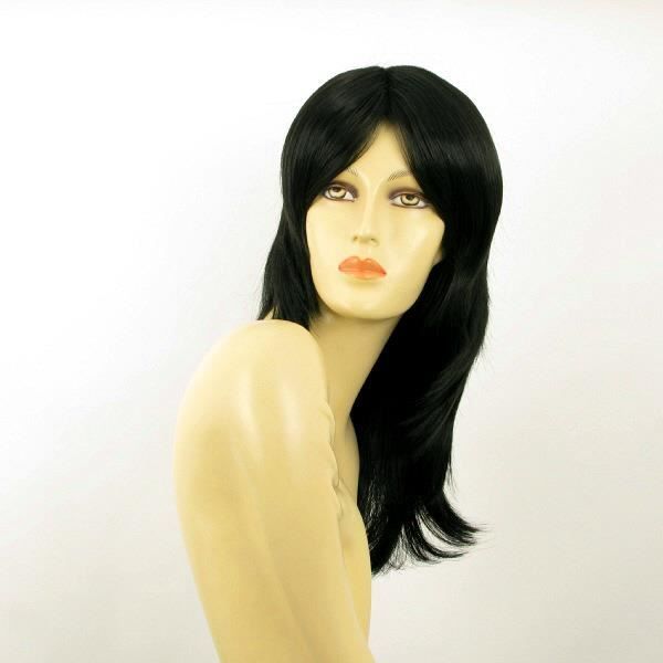 perruque femme noire longue