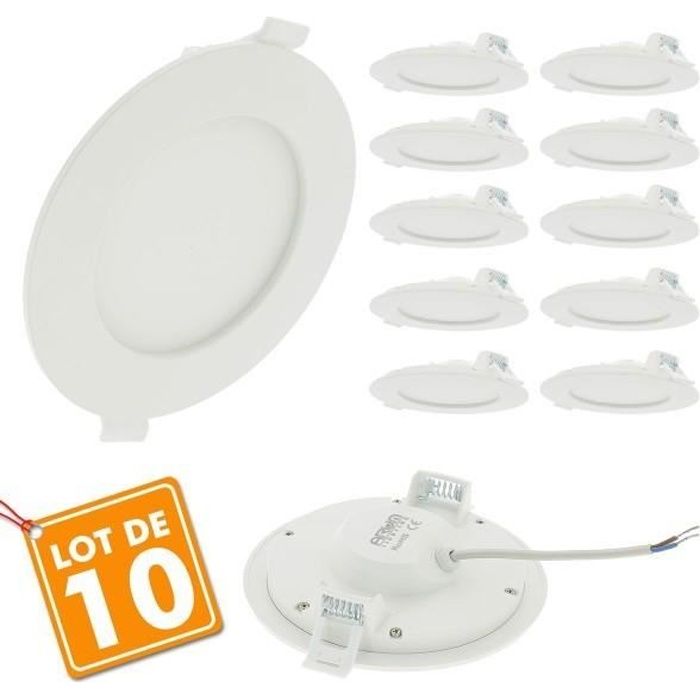 Salon Etc Extra mince Spot Led Encastrable 220V Encastré Lampe Plafonnier Plat Rond,15W 1100 Lumen Equivalent 110W Incandescence Blanc Neutre 4000K Pour Salle de Restaurant Lot de 2