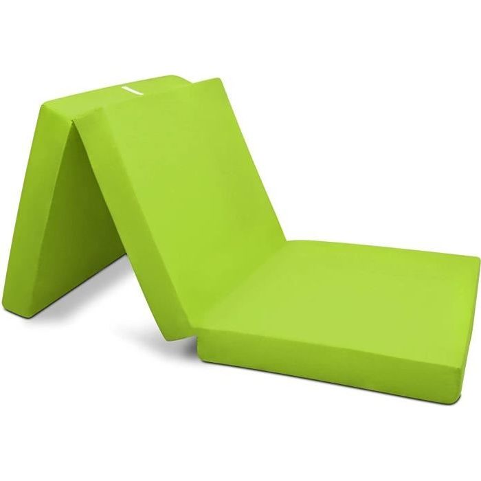 beautissu matelas d appoint pliable adulte campix 80x195cm vert chauffeuse convertible lit futon pliant d invite cdiscount maison