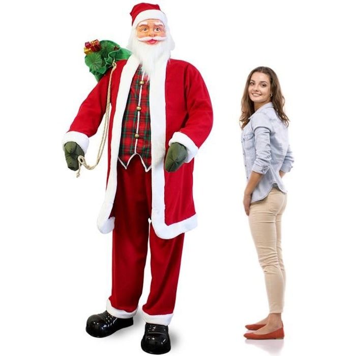 Lux.pro présentoir père Noël 200cm. Chante, danse avec capteur de mouvement  Noël Saint Nicolas - Cdiscount Maison