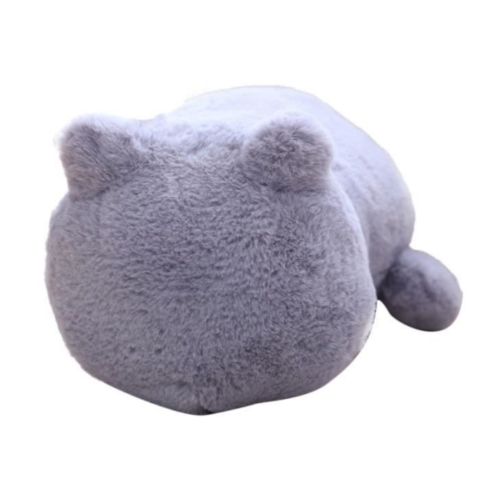 Bebe Nourrisson Doux Apaiser Gros Chat Jouet Mignon En Peluche Poupee Enfants Dormir Jouets Gris 33 24 18 Cm Cdiscount Jeux Jouets
