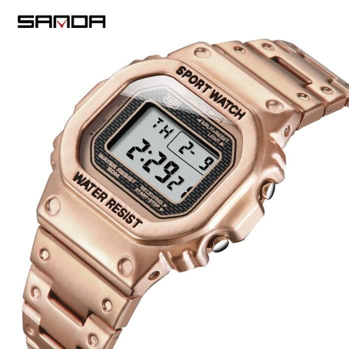 Montre électronique Enfant étanche 50m - Affichage Numérique, Chronomètre, Réveil, Bracelet PU Coloré