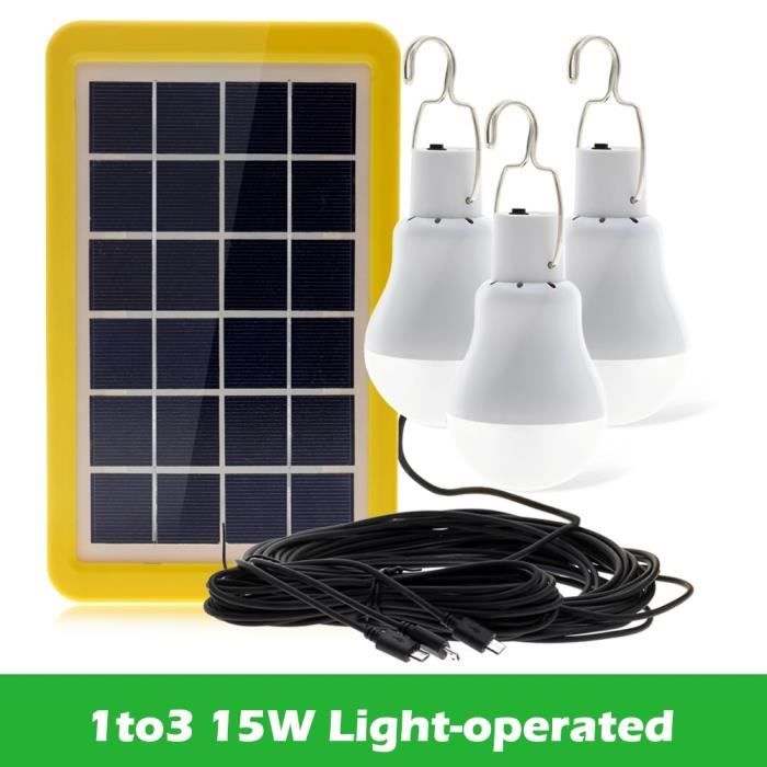 Lampadaire extérieur,Lampe solaire portative 12W 15W LED ampoule solaire  panneau d'énergie solaire alimenté par - 3GS-1200-1 to 3