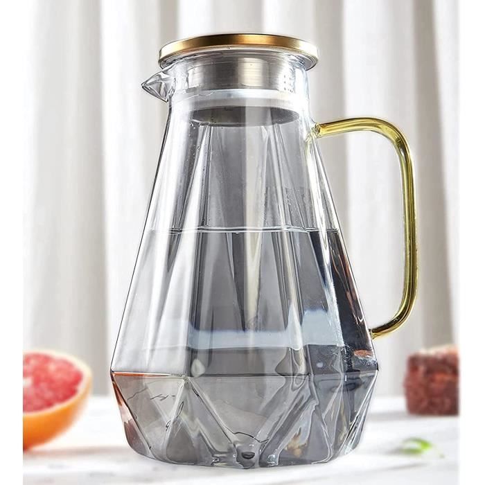Carafes à Eau En Verre Borosilicate 1,2L - Lot De 2 - Avec Bouchon En Liège - Pour Jus, Lait, Eau, Vin - Lave-vaisselle - 9