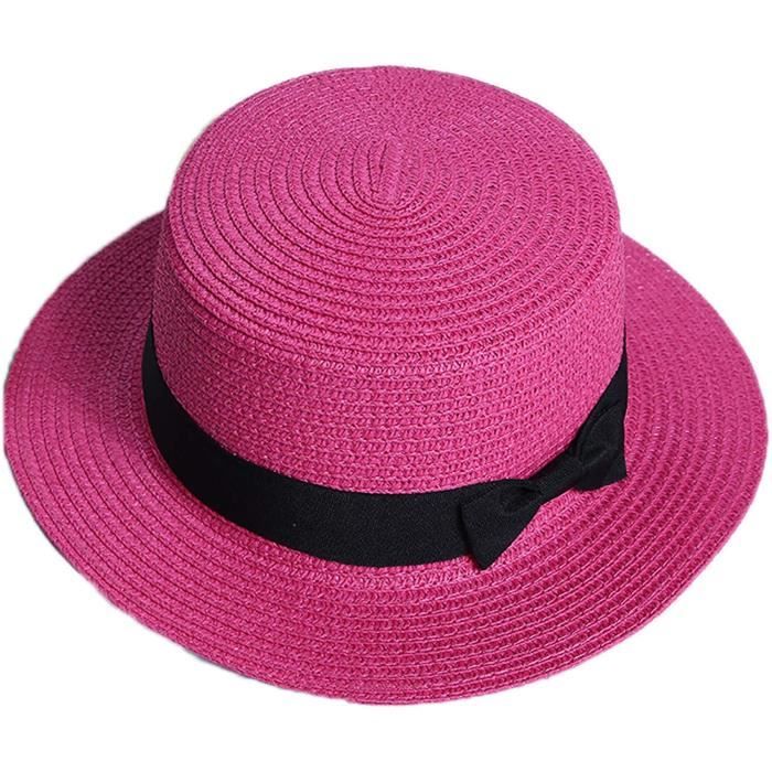 Chapeau De Paille Fleuri Femme - Noeud Dentelle, Idéal Pour Mariage Ou Fête