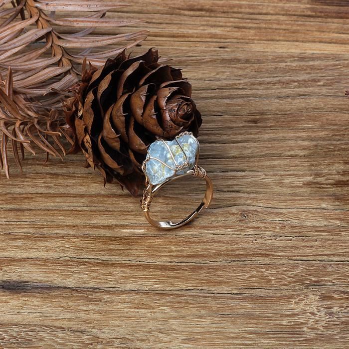 Bague en cristal en pierre naturelle irreguliere nouveau fil enroule quartz anneau reglable au doigt pour femmes 23 ADJUSTABLE Cdiscount Animalerie
