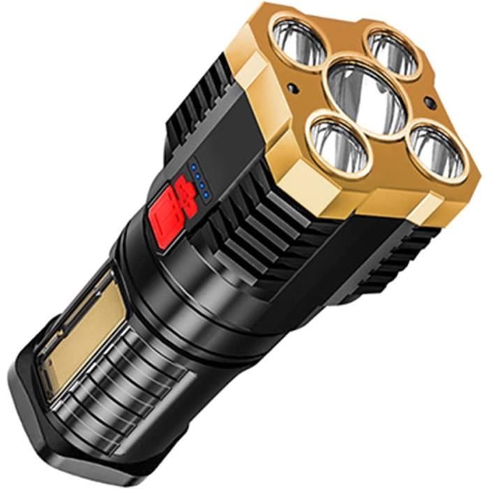Lampe De Poche Rechargeable Avec Choc électrique - 320 Lumens - Noire - Neuf