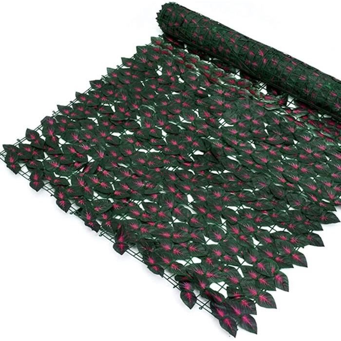 Brise-vue Jardin En Lierre Artificiel - 100x200 Cm - Haie Artificielle Verte Imperméable UV - Clôture Intimité Balcon Terrasse