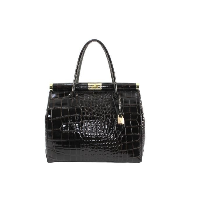 Sac à Dos L Credi – Simili Cuir, Fabriqué En Italie – Femme – Noir/marron/taupe