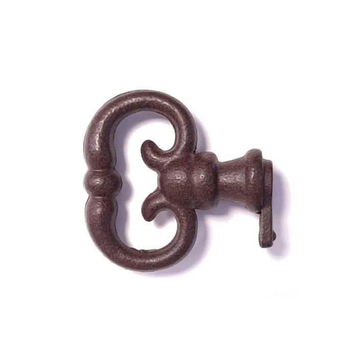 Fausse clé de serrure anglaise aspect rouille meuble ancien décoration rustique vintage clef