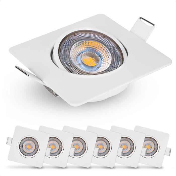 Lot De 3 Spots LED Encastrables Dimmables - 6,5W, Aluminium, IP23 - Blanc Chaud, Pour Toutes Pièces