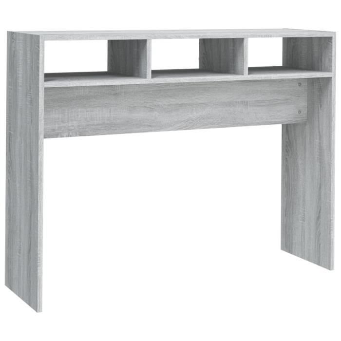 ESTINK Table console Sonoma gris 105x30x80 cm Bois dingénierie 111680