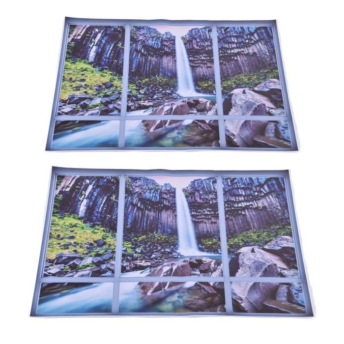 Autocollants Muraux Avion - 3 Feuilles PVC, Effet Fenêtre Faux Paysage - Réutilisables, Amovibles - Décoration Chambre Garçon