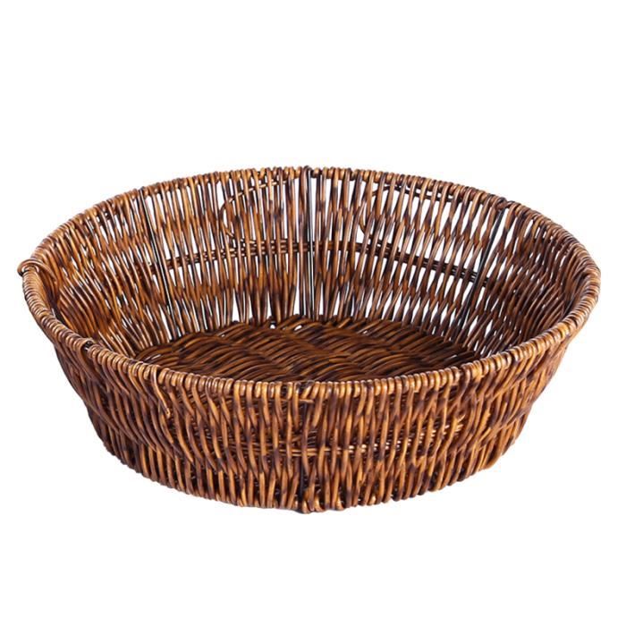 Panier de vélo tissé à la main style vintage avec fleurs en plastique léger