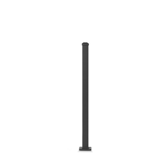 Poteau aluminium sur platine avec chapeau H 86.5 cm Noir
