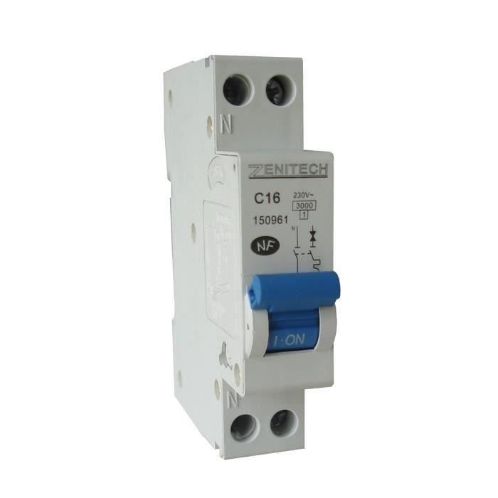 Disjoncteur PH/N  16A Zenitech NF