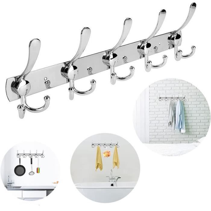 4 Crochets Muraux En Acier Inoxydable Or Brossé – Pour Salle De Bain, Cuisine Ou Bureau, Design épuré Et Résistant - 3