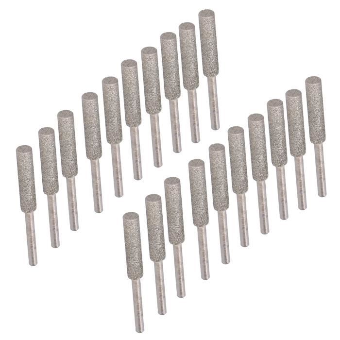 2 Limes Diamant Pour Affûtage Chaîne Tronçonneuse - Têtes 4/4.8/5.5mm - Mandrin 3mm - Neuves