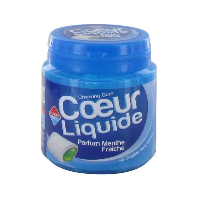 [Lot de 10]Chewing Gum cœur liquide parfum menthe fraîche 98g par