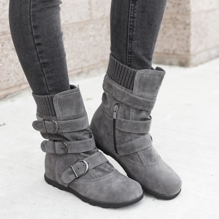 Bottines Femme Hiver Imperméables - Fermeture éclair Latérale - Confort Chaud - Style Quotidien