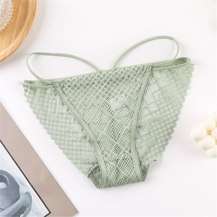 String Tang String Tanga Pour Femme Lady Sexy-Dentelle Taille Basse Vert Vert ...