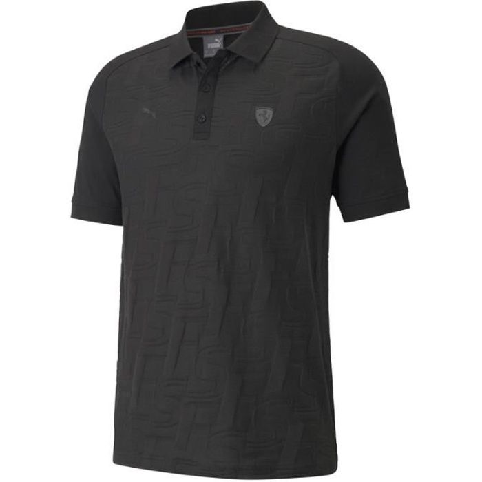 Polo Puma FERRARI Style Jacquard R f. 531773 01. Couleur Noir