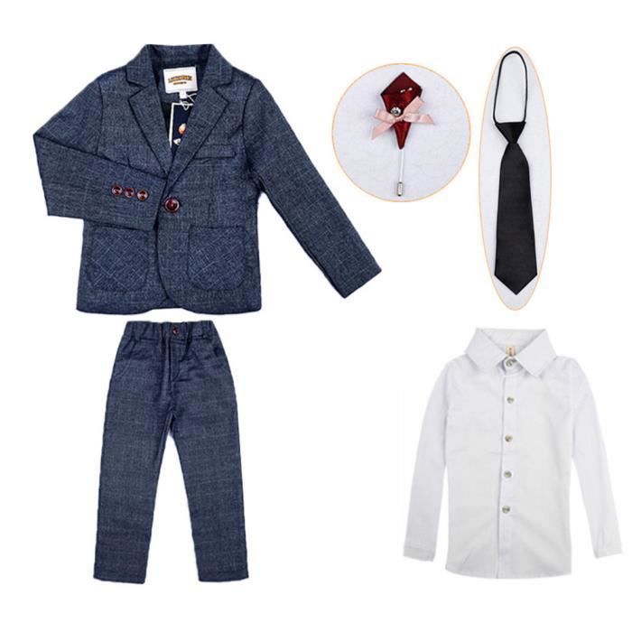 4 Pièces Ensemble De Costume Garçons Smoking,Enfants Gentilhomme Ensemble Costume Soirée Mariage