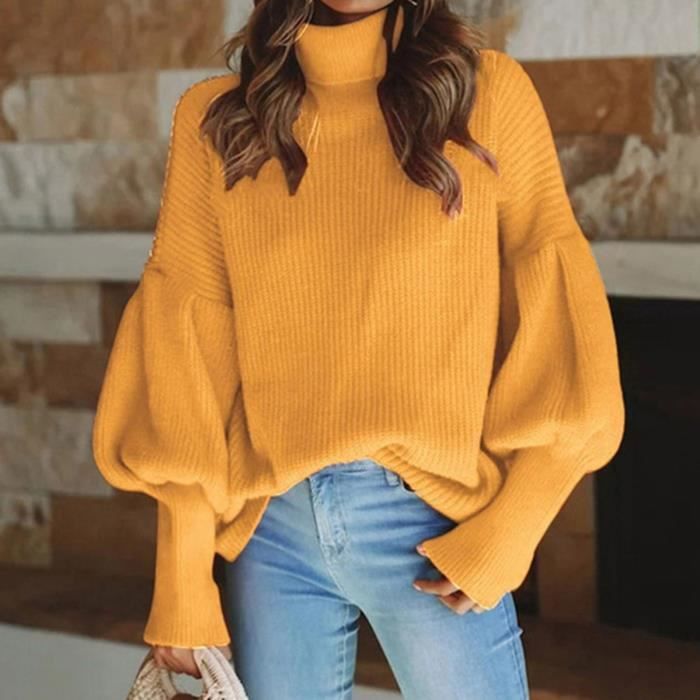 Sous pull jaune femme clearance